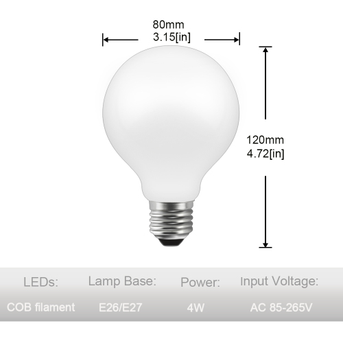 4W G80 E26/E27 LED Vintage Light Bulb