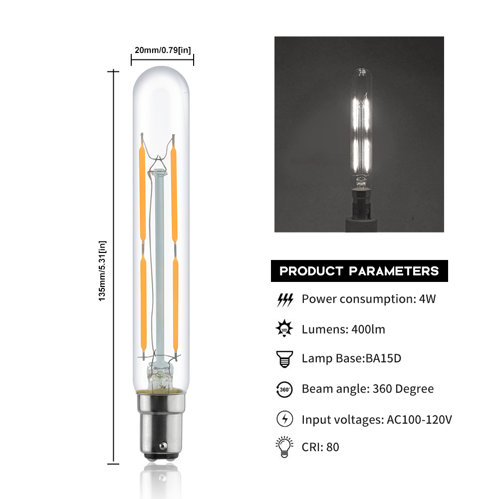 4W T20/T6 BA15D LED Vintage Light Bulb