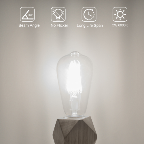 8W ST64 E27 LED Vintage Light Bulb