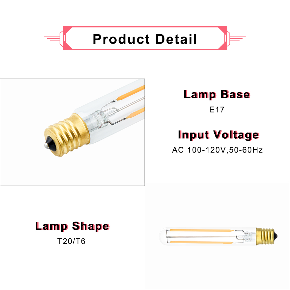4W T20/T6 E17 LED Vintage Light Bulb