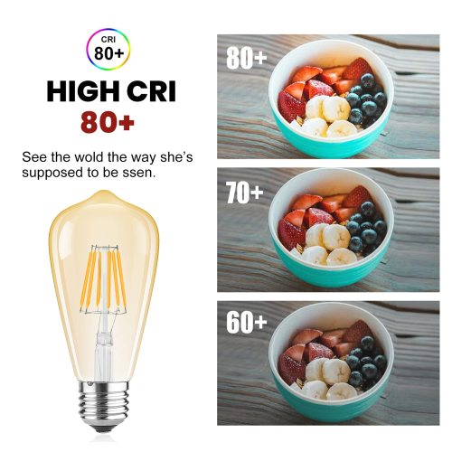 6W ST58 E27 LED Vintage Light Bulb