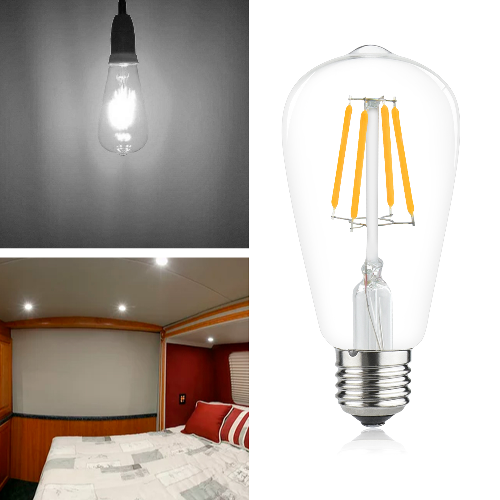 4W ST64 E26/E27 LED Vintage Light Bulb