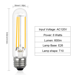 6W T10 E26 LED Vintage Light Bulb