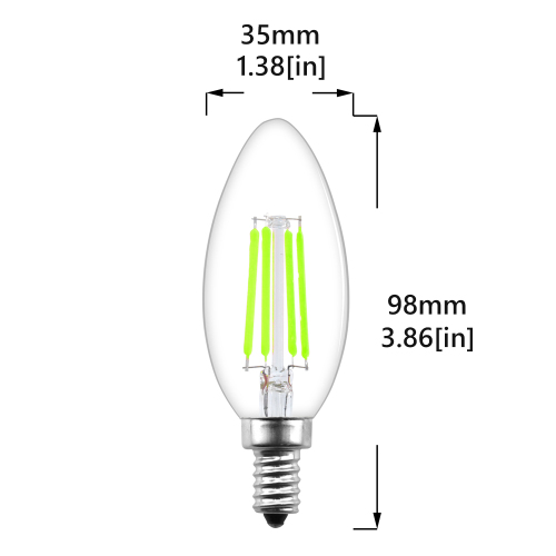 4W C35 E12 LED Green Vintage Light Bulb