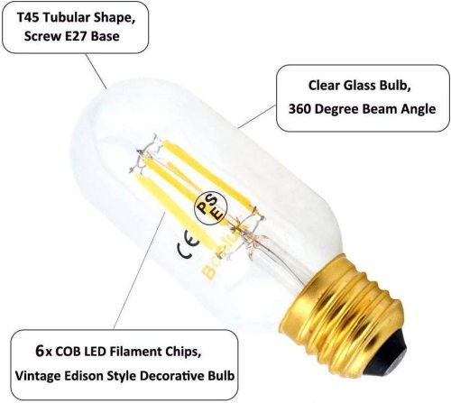 6W T45 E26 LED Vintage Light Bulb