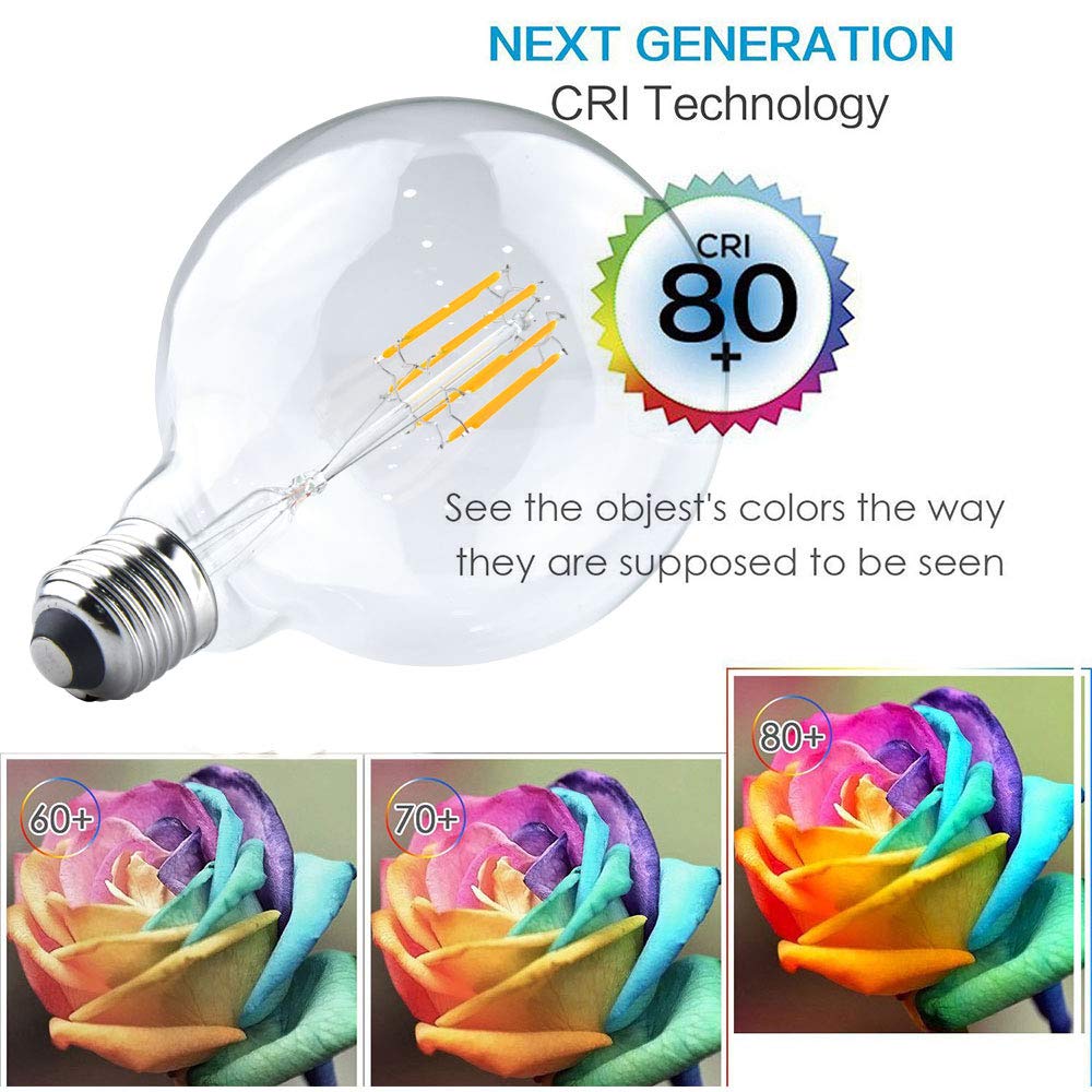 8W G125 E27 LED Vintage Light Bulb