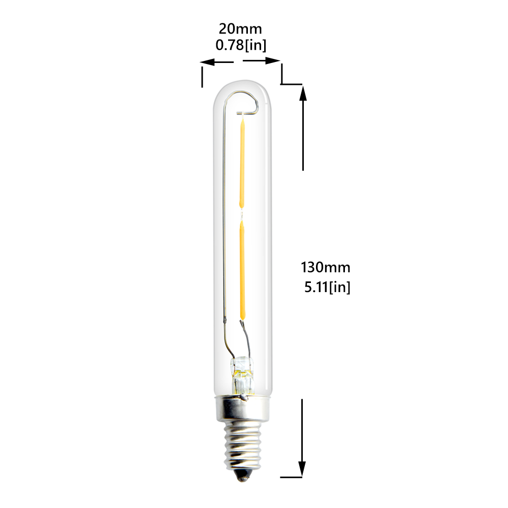 2W T20/T6 E12 LED Vintage Light Bulb