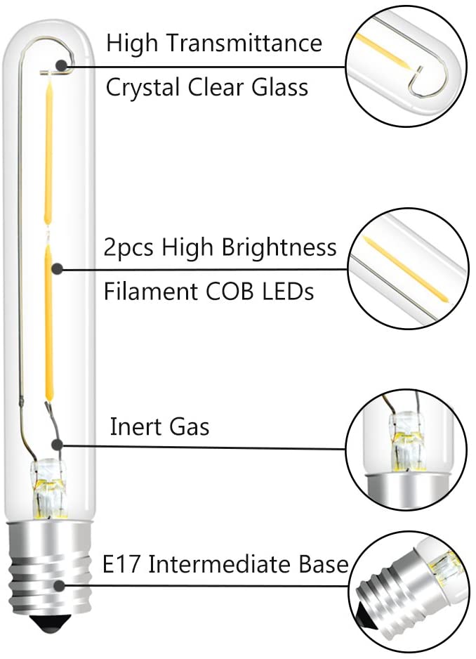 2W T20/T6 E17 LED Vintage Light Bulb