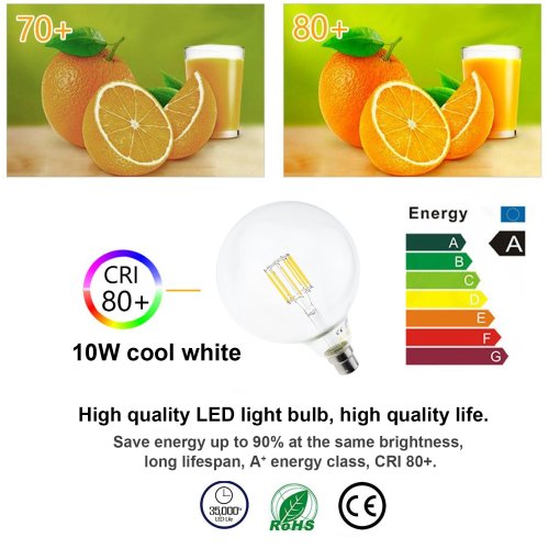 10W G125 B22 LED Vintage Light Bulb