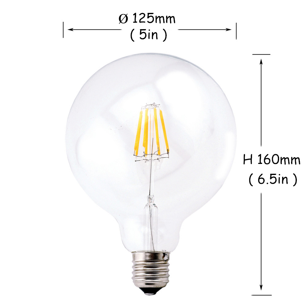 8W G125 E26/E27 LED Vintage Light Bulb