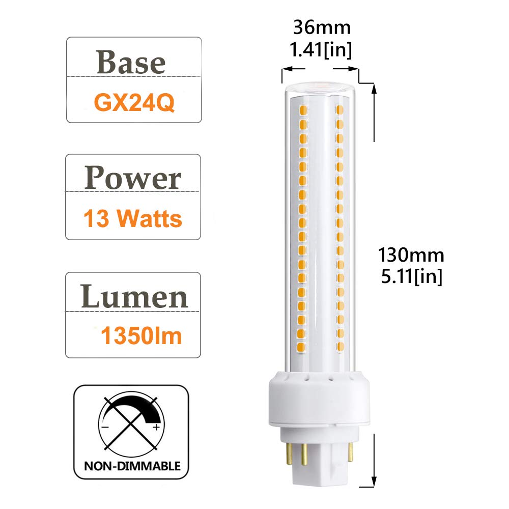 13W GX24Q 4-Pin LED PLC Lamp