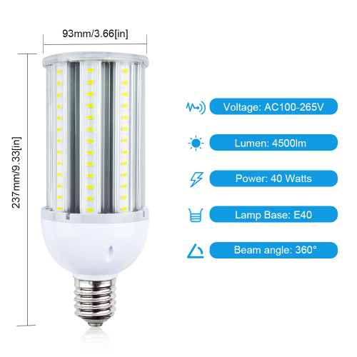 40W E39/E40 LED Corn Bulb