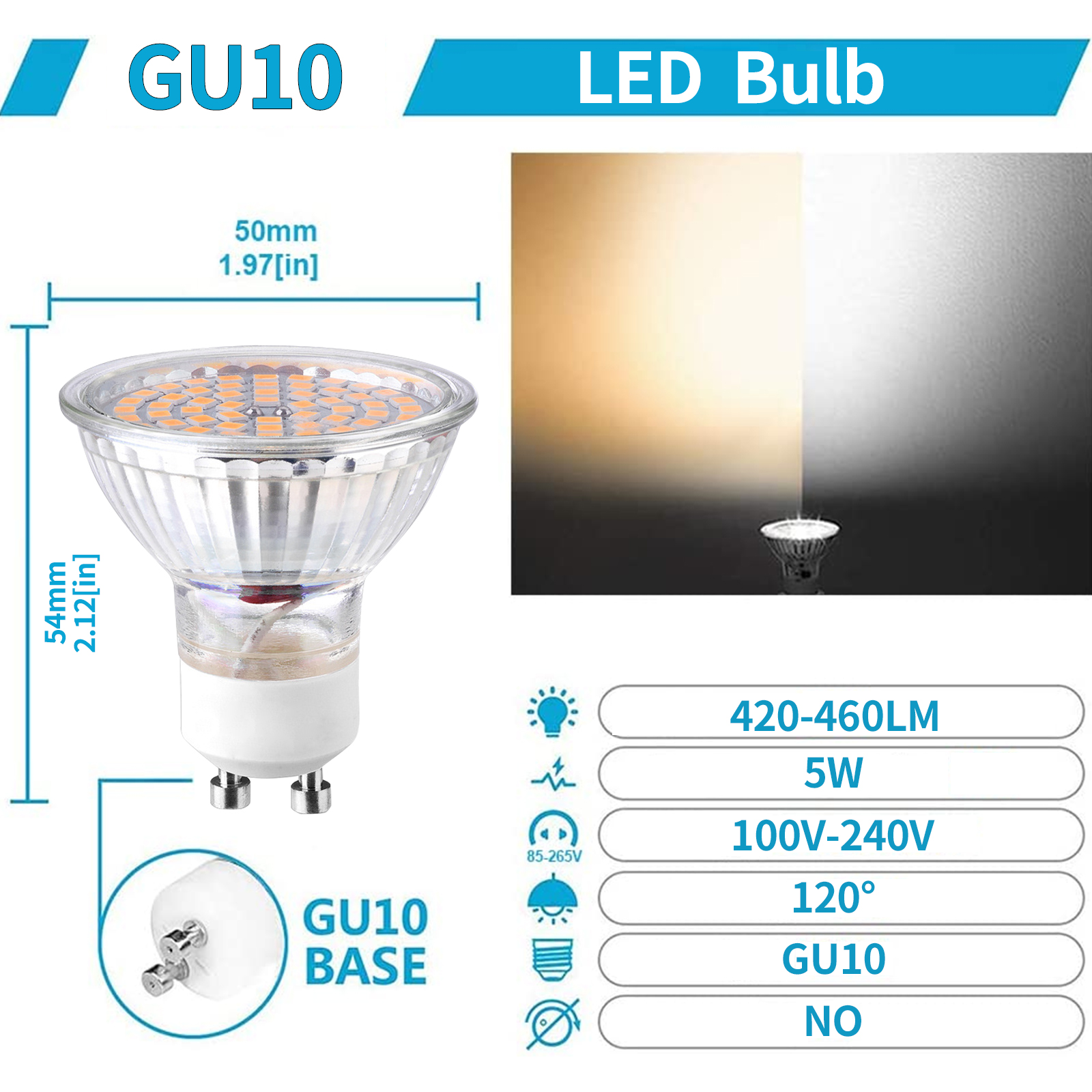 5W LED GU10 MR16 Bulb