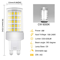 8W LED G9 Light Bulb