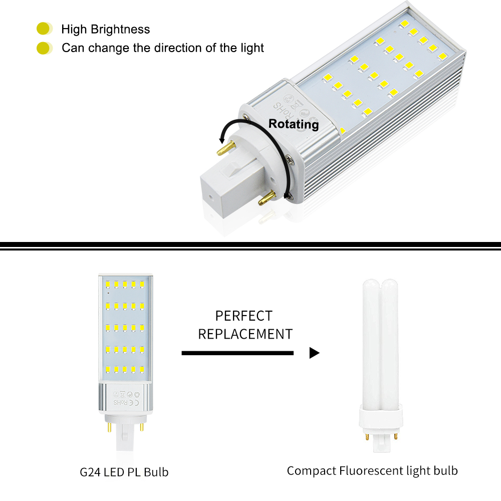 7W G24 2-Pin PLC Lamps