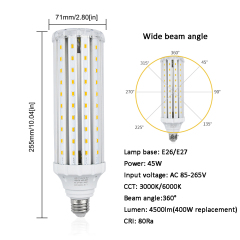 45W E26/E27 LED Corn Bulb