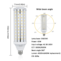45W E39/E40 LED Corn Bulb