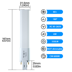 6W GX23 2-Pin LED PLC Lamp