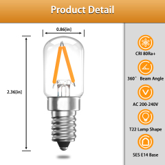 2W T22 E14 LED Vintage Light Bulb