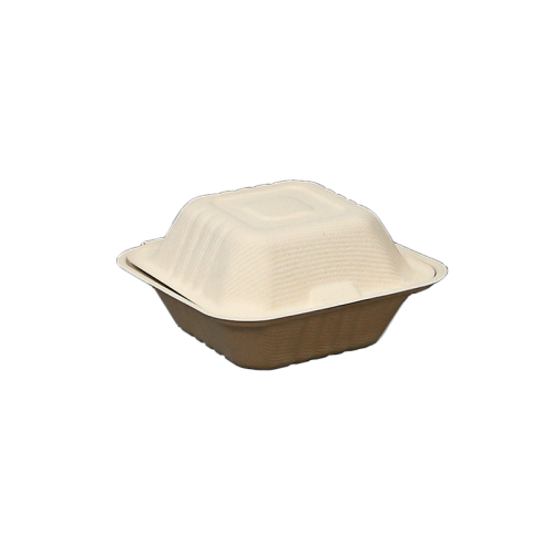 6 Inch Square Clamshell Pulp Food Box