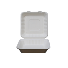 9 Inch Square Clamshell Pulp Food Container