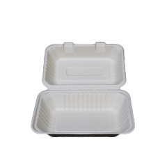 9"x6" Rectangular Clamshell Pulp Food Container