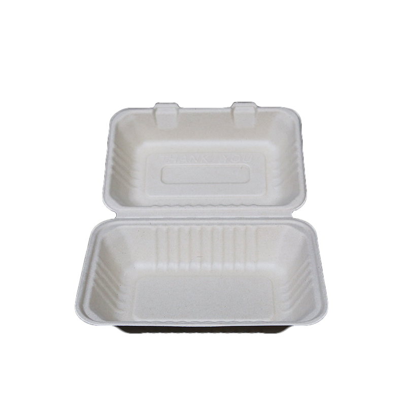9"x6" Rectangular Clamshell Pulp Food Container