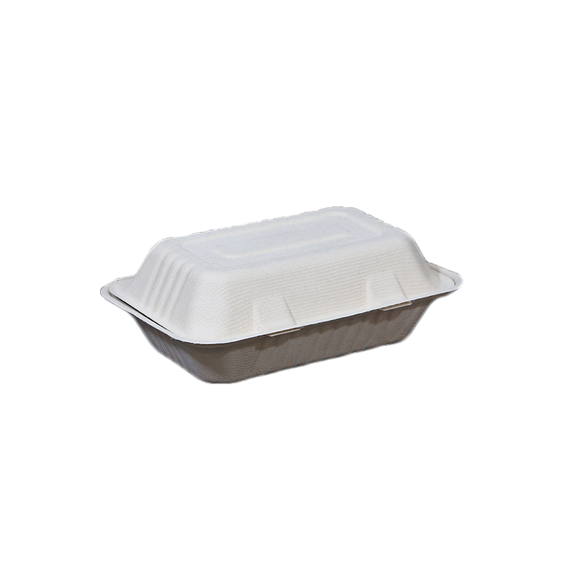 9"x6" Rectangular Clamshell Pulp Food Container