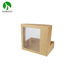 4.6" x 6.8" x 1.8" Kraft Paper Food Box with Window