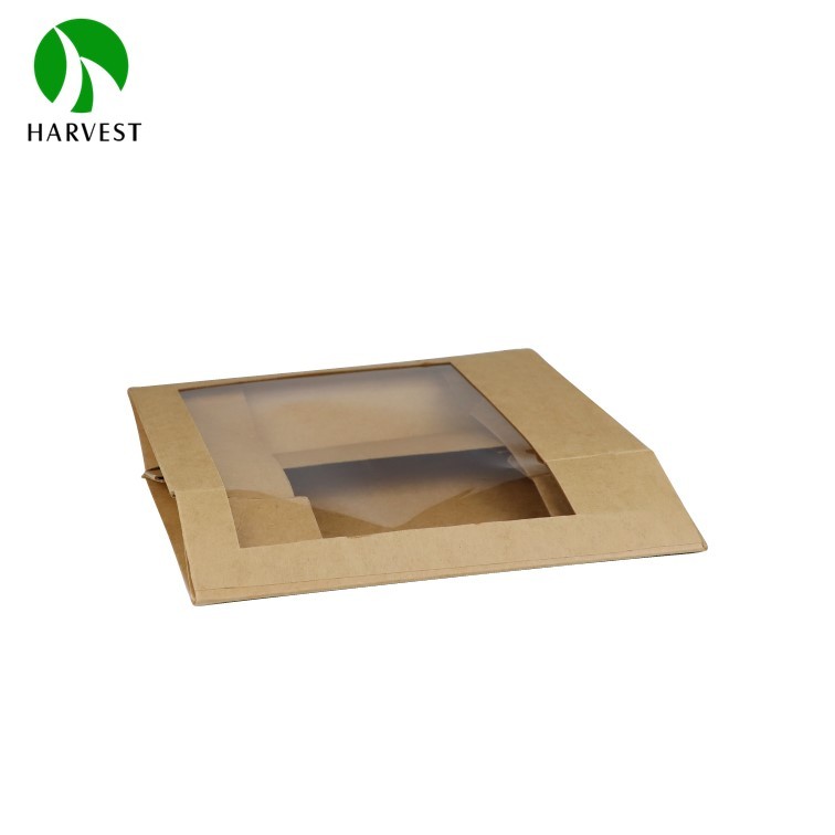 4.6" x 6.8" x 1.8" Kraft Paper Food Box with Window