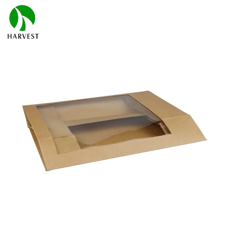 4.8" x 8" x 1.8" Kraft Paper Food Box with Window