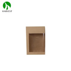 4.6" x 6.8" x 1.8" Kraft Paper Food Box with Window