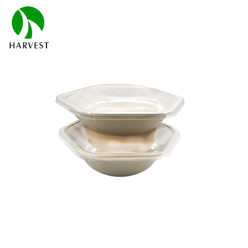 8 inch 32oz/1000ml Hexagonal Pulp Food Box