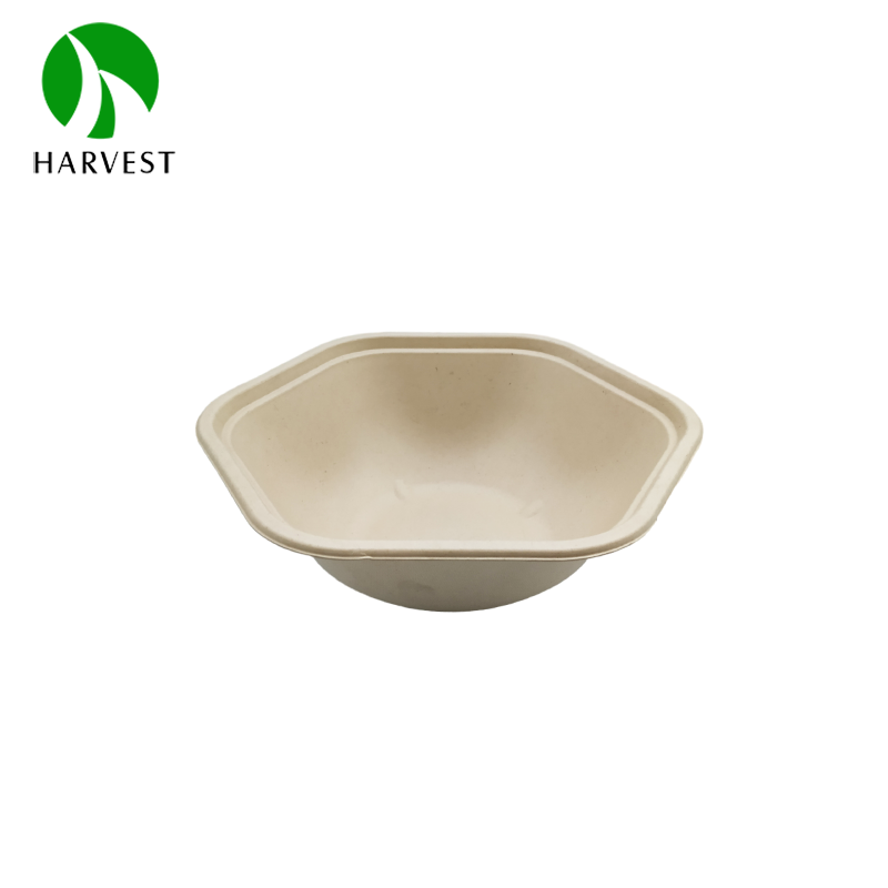 8 inch 32oz/1000ml Hexagonal Pulp Food Box
