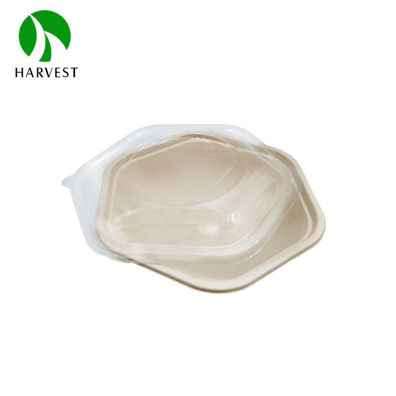 8 inch 32oz/1000ml Hexagonal Pulp Food Box