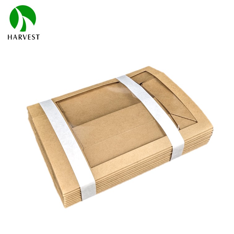 5.15" x 8.8" x 1.8" Kraft Paper Food Box with Window