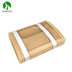 5.15" x 8.8" x 1.8" Kraft Paper Food Box with Window