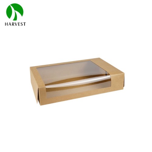 5.15" x 8.8" x 1.8" Kraft Paper Food Box with Window