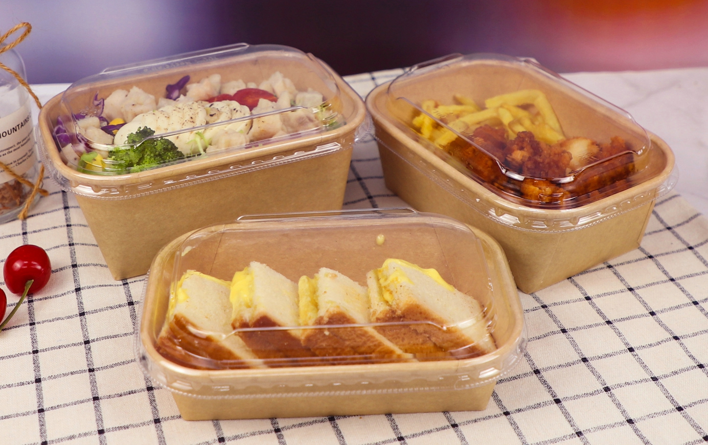 PH650 650ml Rectangle Kraft Paper Box