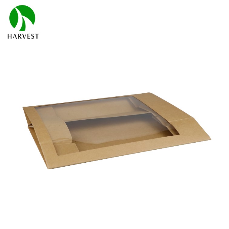 5.15" x 8.8" x 1.8" Kraft Paper Food Box with Window