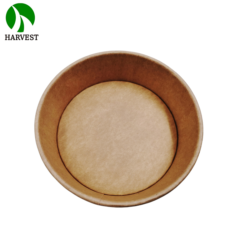 16oz 24oz 32oz Black Kraft Paper Round Salad Bowls