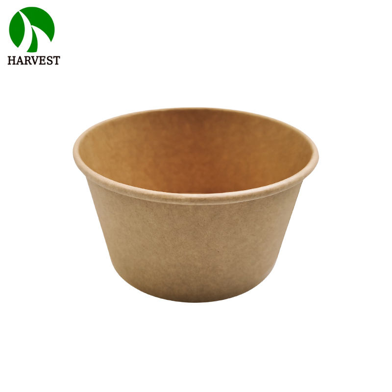 Disposable Kraft Paper Noodle Bowls with Lid