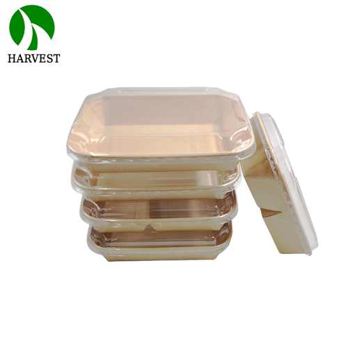 Rectangular 750ml 1000ml 1200ml Kraft Paper food p...