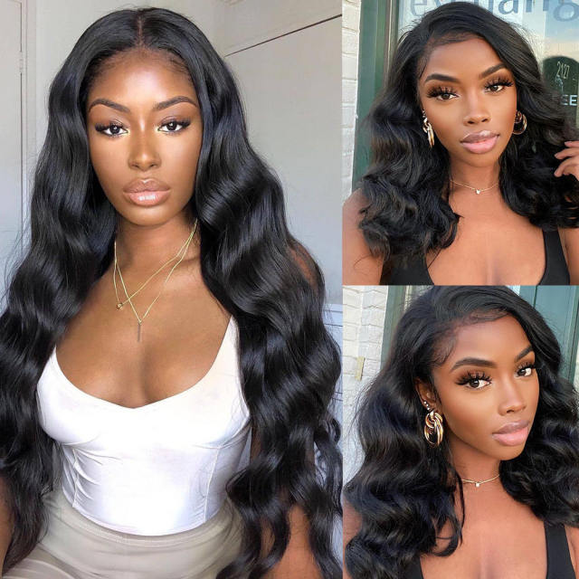 ALIKISS Brazilian Body Wave Hair Bundles with Lace Frontal Human Hair Extensions with 13x4" Lace Frontal Ear to Ear Transparent Lace Frontal