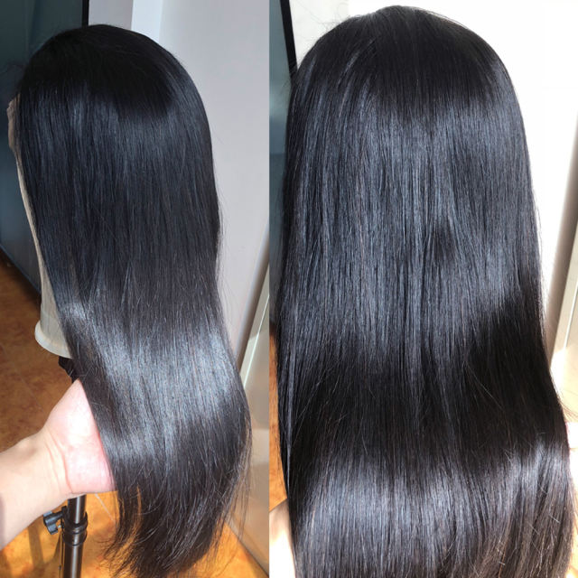 ALIKISS Human Hair Straight Lace Closure Wig 4x4" Lace Wig Brazilian Straight Hair Lace Wig Pre Plucked Peruvian Hair Malaysian Straight