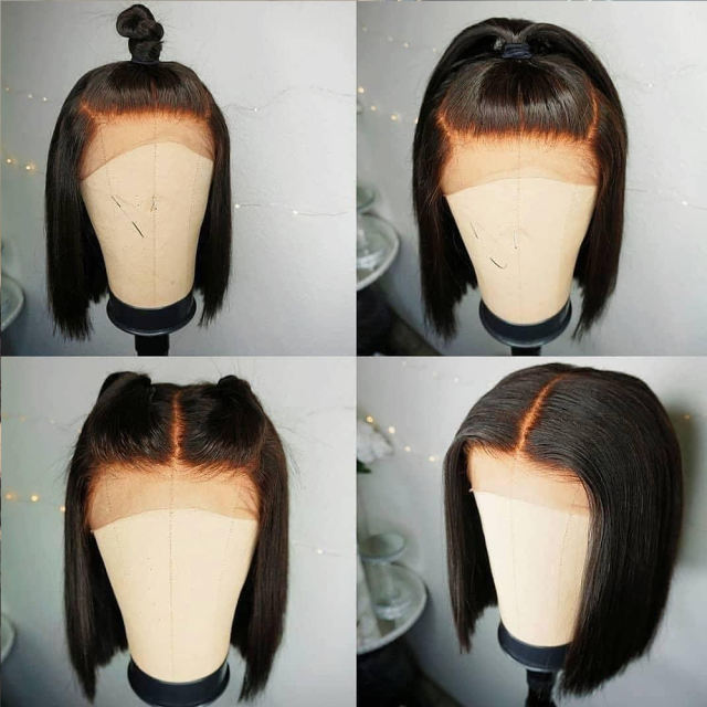 ALIKISS Brazilian Straight Hair Bob Wig 13x4" HD Lace Front Wig