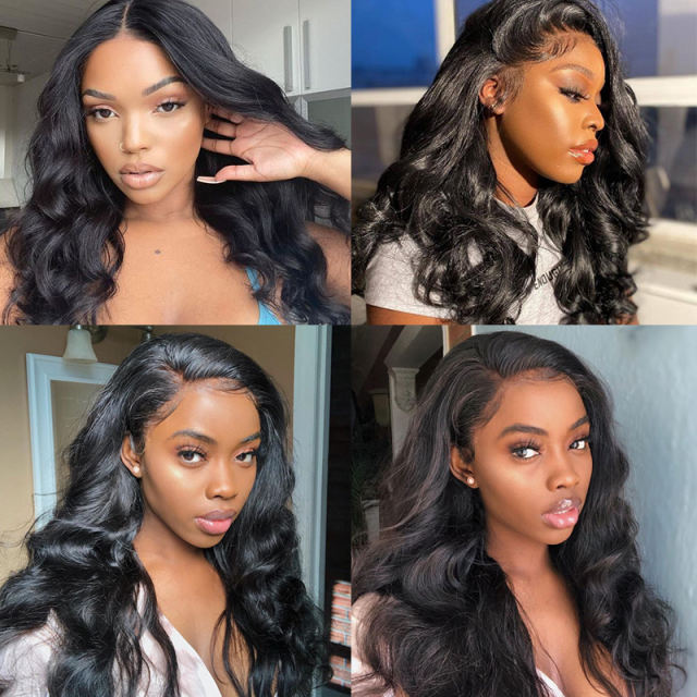 ALIKISS Brazilian Body Wave 4x1"/13x1" T Part Lace Closure Wig Human Hair Lace Wig