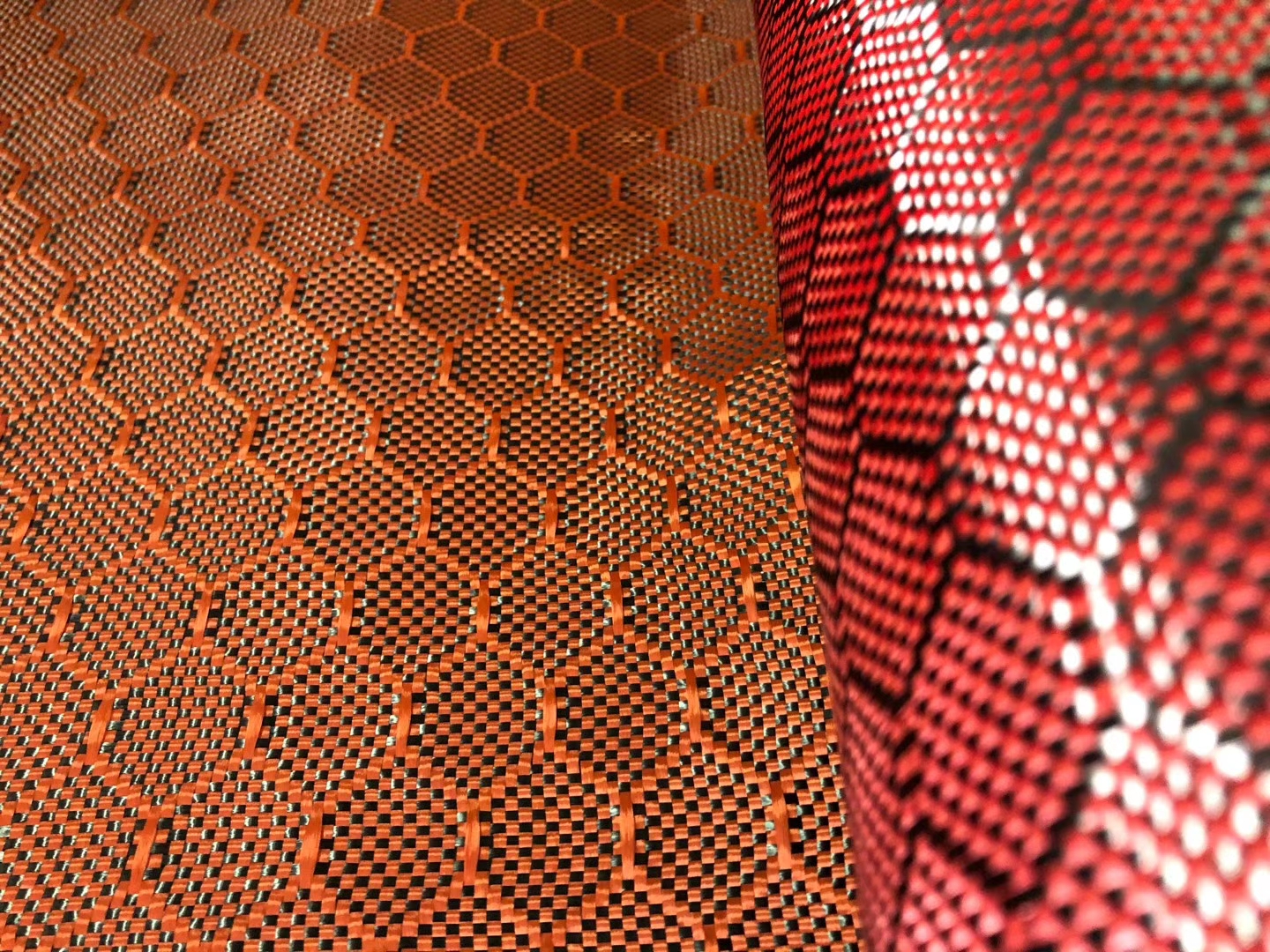 Popular custom 3K 240gsm colorful honeycomb/hexagonal dry carbon fibers / carbon fiber clothes