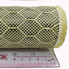 3k 240gsm yellow/black jacquard honeycomb/hexagonal pattern carbon fiber fabrics/cloth China supplier