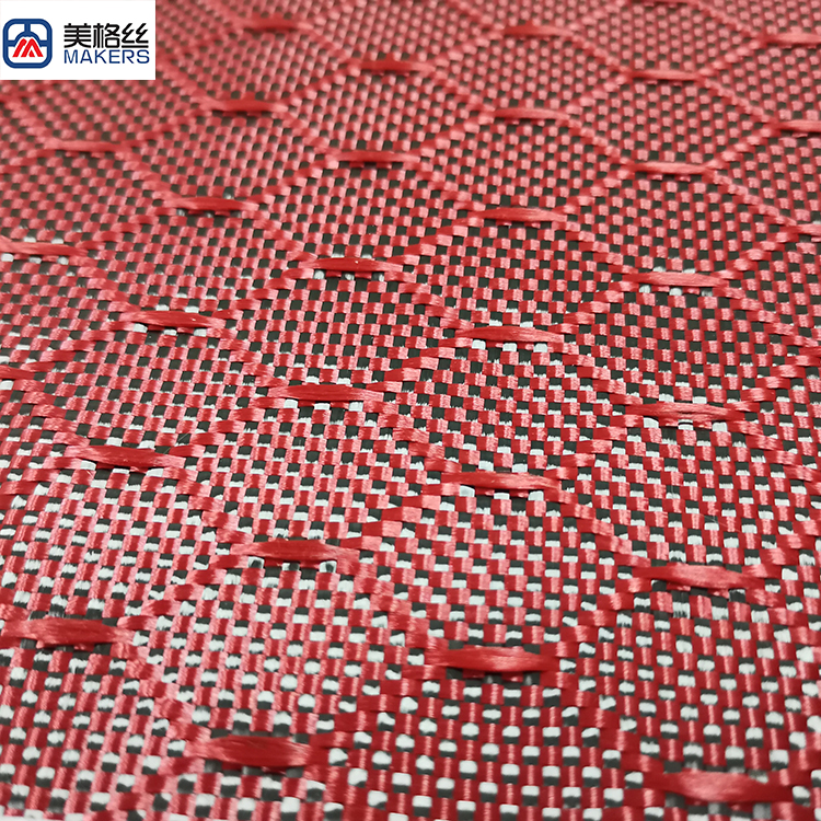 3k 240gsm red/black honeycomb/hexagonal pattern carbon fiber fabrics/cloth